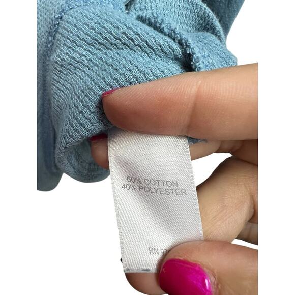 J.Jill Long Sleeve Pullover Knit Tunic Waffle Knit Top Pockets Women's 2X Blue - Picture 7 of 10